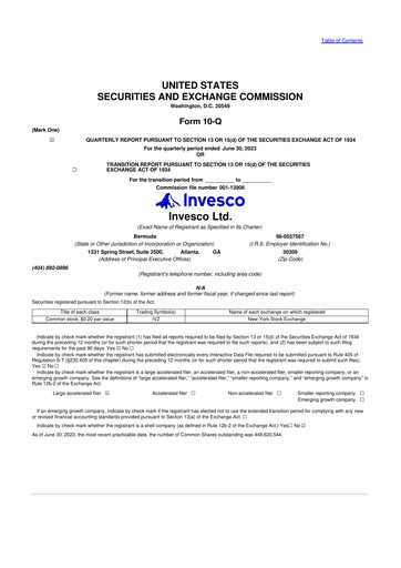 Miniature Invesco
 10-Q Rapport trimestriel 2023 