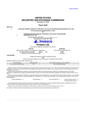 Miniature Invesco
 10-Q Rapport trimestriel 2024 