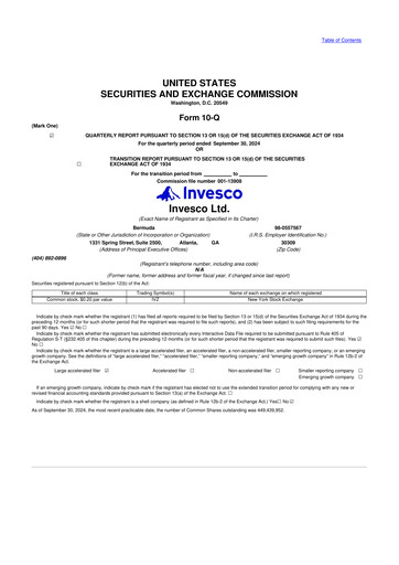 Miniature Invesco
 10-Q Rapport trimestriel 2024 