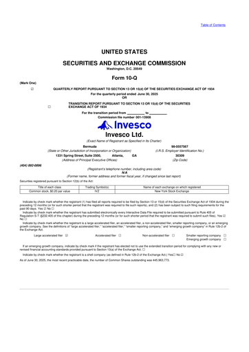 Miniature Invesco
 10-Q Rapport trimestriel 2025 