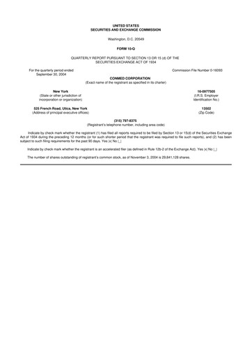 Thumbnail CONMED 10-Q Quarterly Report FY 