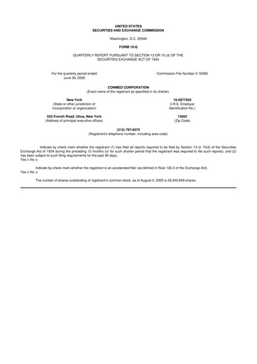 Thumbnail CONMED 10-Q Quarterly Report FY 