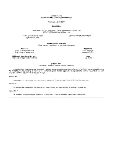 Thumbnail CONMED 10-Q Quarterly Report FY 