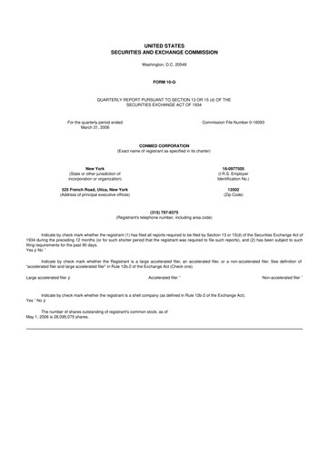 Thumbnail CONMED 10-Q Quarterly Report FY 