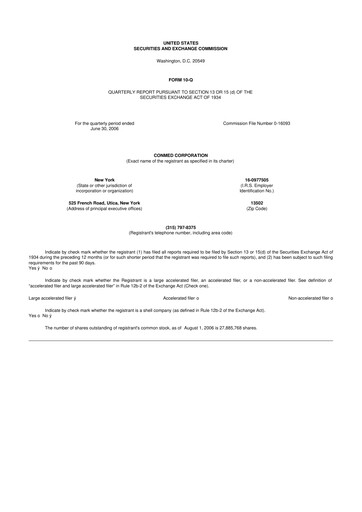 Thumbnail CONMED 10-Q Quarterly Report FY 