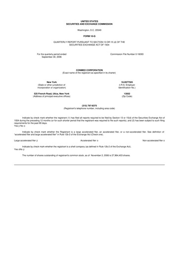 Thumbnail CONMED 10-Q Quarterly Report FY 