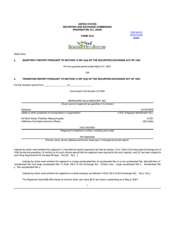 Vorschaubild Berkshire Hills Bancorp 10-Q Quartalsbericht  