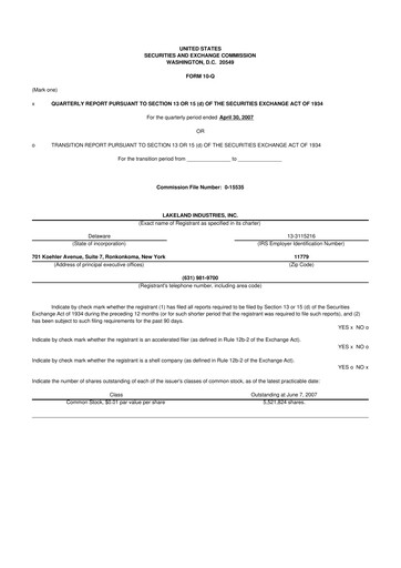 Thumbnail Lakeland Industries
 10-Q Quarterly Report FY 