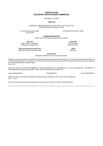 Thumbnail CONMED 10-Q Quarterly Report FY 