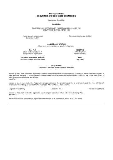 Thumbnail CONMED 10-Q Quarterly Report FY 
