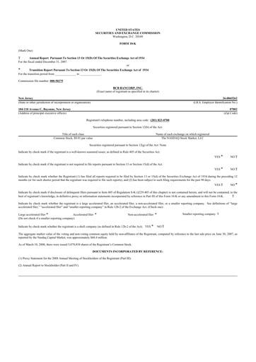 Thumbnail BCB Bancorp 10-K Annual Report 