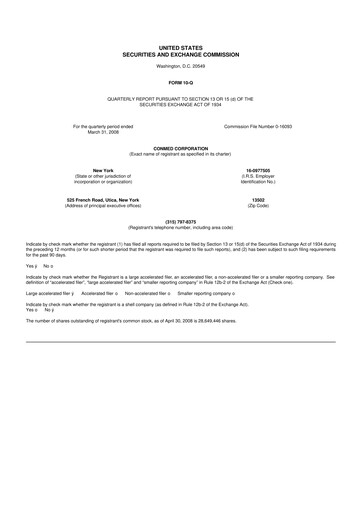 Thumbnail CONMED 10-Q Quarterly Report FY 