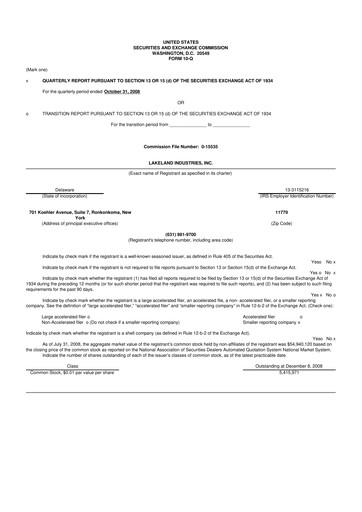 Thumbnail Lakeland Industries
 10-Q Quarterly Report FY 