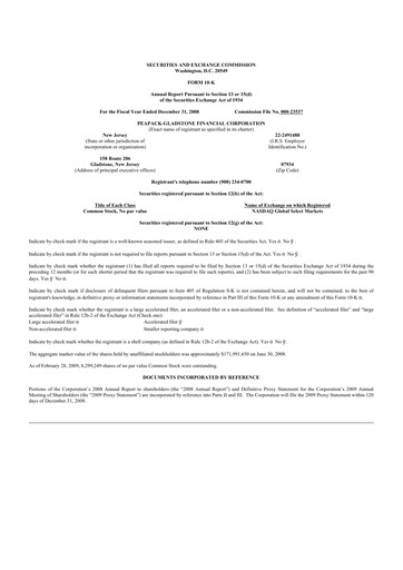 Miniature Peapack-Gladstone Financial 10-K Rapport annuel 
