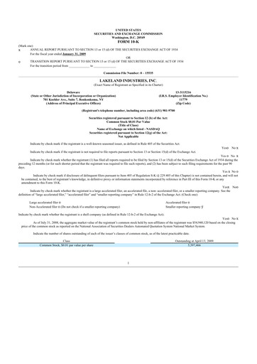 Thumbnail Lakeland Industries
 10-K Annual Report 