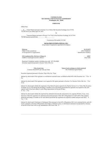 Thumbnail SigmaTron International 10-K Annual Report 2016