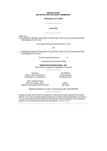Thumbnail SigmaTron International 10-Q Quarterly Report FY2017 