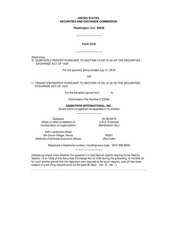 Thumbnail SigmaTron International 10-Q Quarterly Report FY2020 