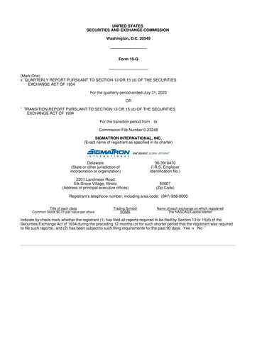 Thumbnail SigmaTron International 10-Q Quarterly Report FY2024 