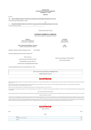 Thumbnail Eastman Chemical
 10-K Annual Report 