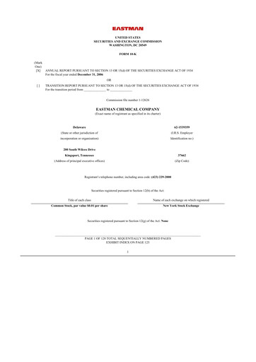 Thumbnail Eastman Chemical
 10-K Annual Report 