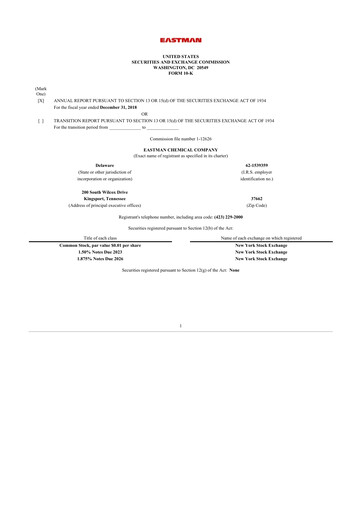 Thumbnail Eastman Chemical
 10-K Annual Report 2018