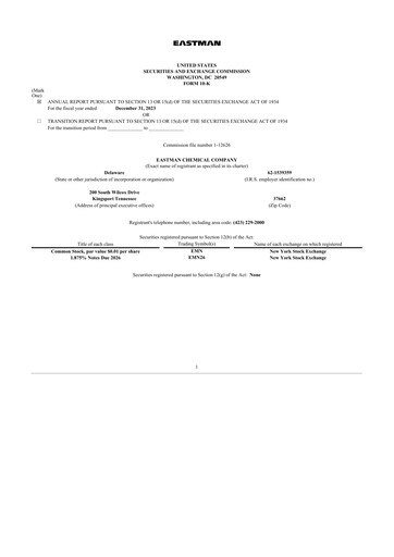 Thumbnail Eastman Chemical
 10-K Annual Report 2023