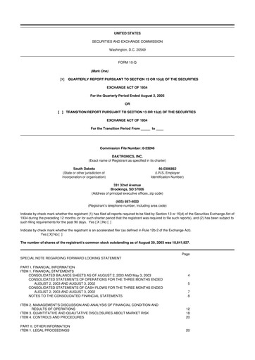 Thumbnail Daktronics 10-Q Quarterly Report FY 