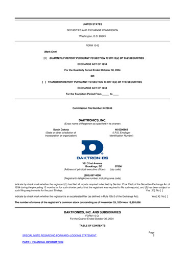 Thumbnail Daktronics 10-Q Quarterly Report FY 
