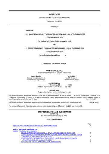 Thumbnail Daktronics 10-Q Quarterly Report FY 