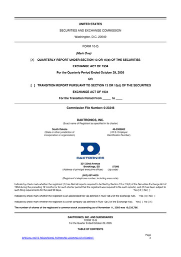 Thumbnail Daktronics 10-Q Quarterly Report FY 