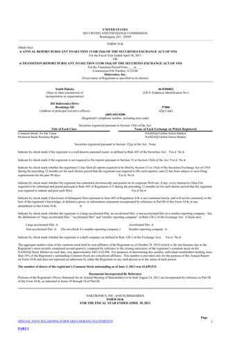 Thumbnail Daktronics 10-K Annual Report 