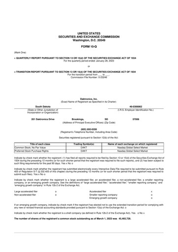 Thumbnail Daktronics 10-Q Quarterly Report FY2023 