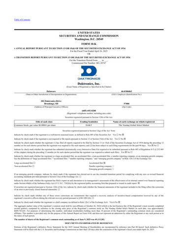 Thumbnail Daktronics 10-K Annual Report 2025