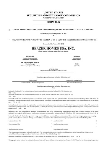 Thumbnail Beazer Homes USA
 10-K Annual Report 2017