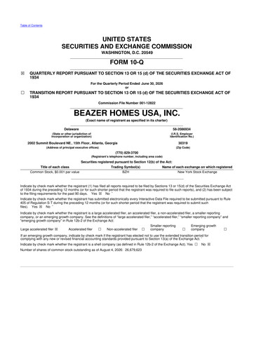 Thumbnail Beazer Homes USA
 10-Q Quarterly Report FY2026 