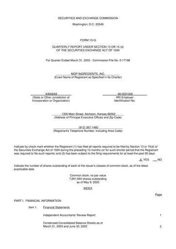 Thumbnail MGP Ingredients 10-Q Quarterly Report FY 