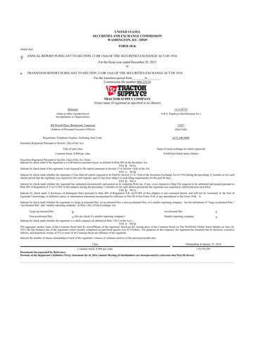 Thumbnail Tractor Supply 10-K Annual Report 2013