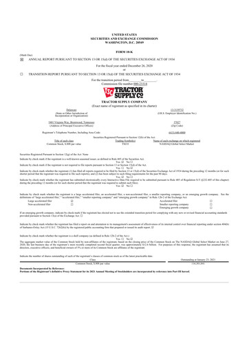 Thumbnail Tractor Supply 10-K Annual Report 2020