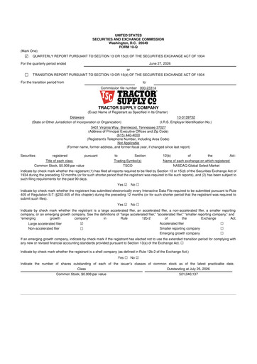 Thumbnail Tractor Supply 10-Q Quarterly Report FY2026 