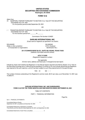 Thumbnail Darling Ingredients
 10-Q Quarterly Report FY 