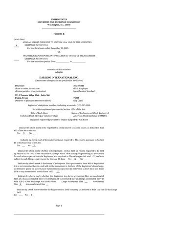 Miniature Darling Ingredients
 10-K Rapport annuel 