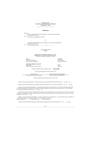 Miniature Darling Ingredients
 10-K Rapport annuel 