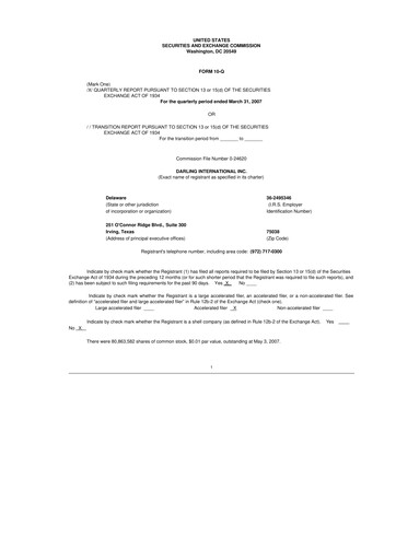 Thumbnail Darling Ingredients
 10-Q Quarterly Report FY 