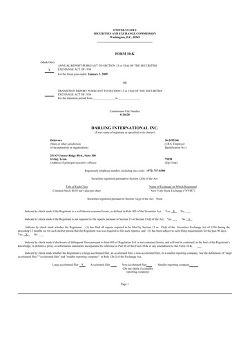 Miniature Darling Ingredients
 10-K Rapport annuel 