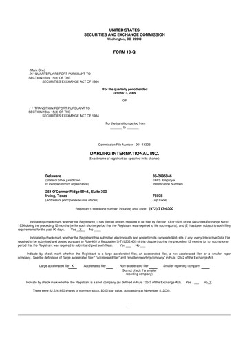 Thumbnail Darling Ingredients
 10-Q Quarterly Report FY 