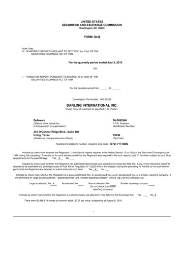 Thumbnail Darling Ingredients
 10-Q Quarterly Report FY2011 