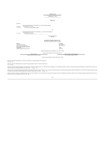 Miniature Darling Ingredients
 10-K Rapport annuel 2010