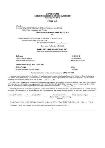 Thumbnail Darling Ingredients
 10-Q Quarterly Report FY2011 