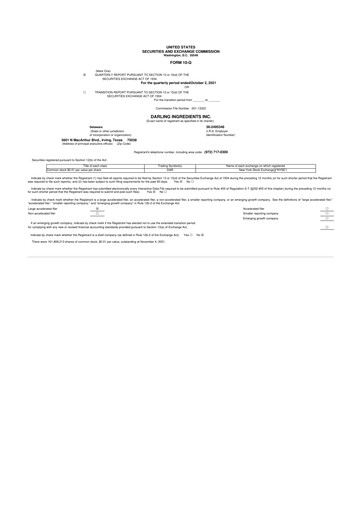 Thumbnail Darling Ingredients
 10-Q Quarterly Report FY2021 
